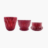 Red Embossed Mercury Glass Votive Holder