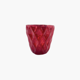 Red Embossed Mercury Glass Votive Holder