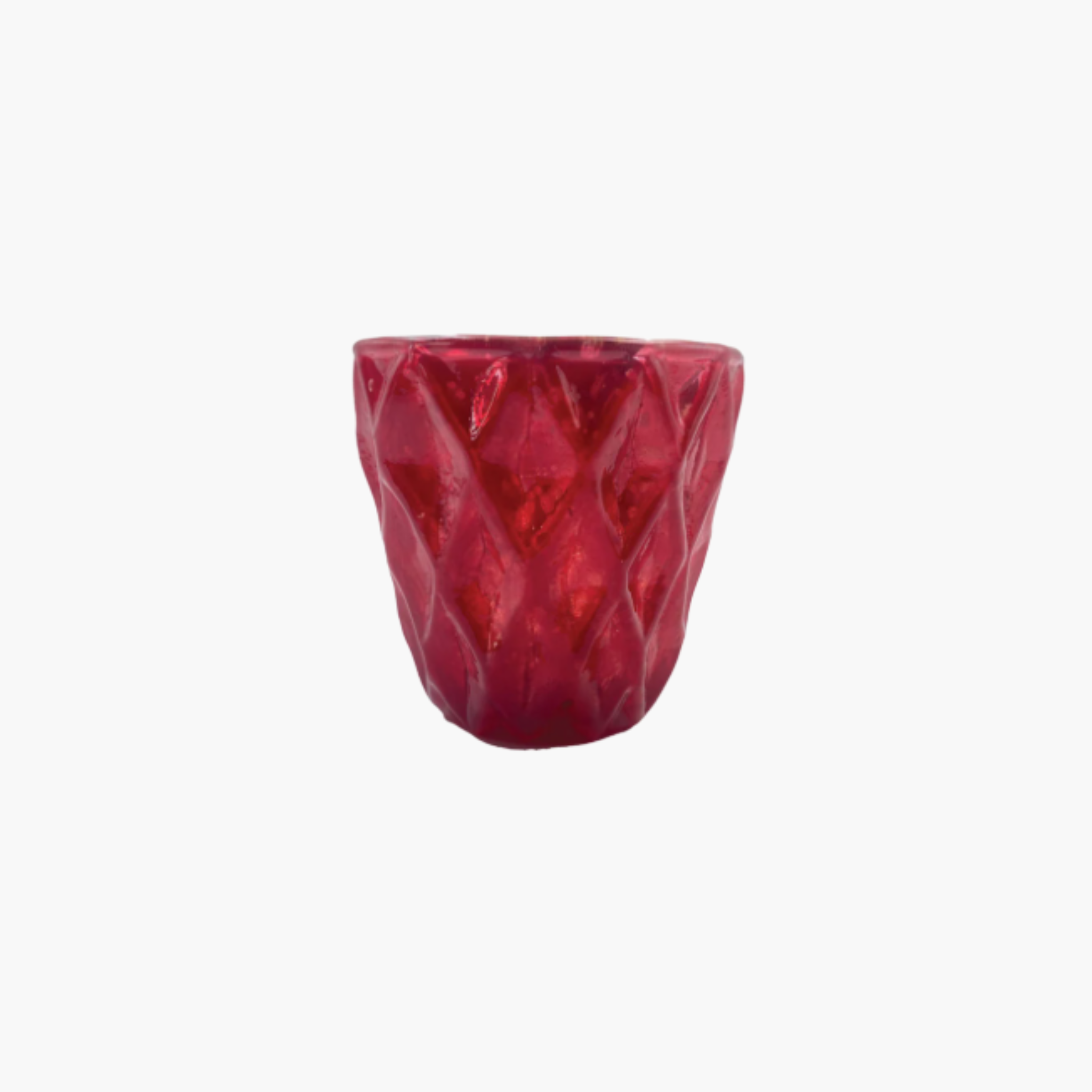 Red Embossed Mercury Glass Votive Holder