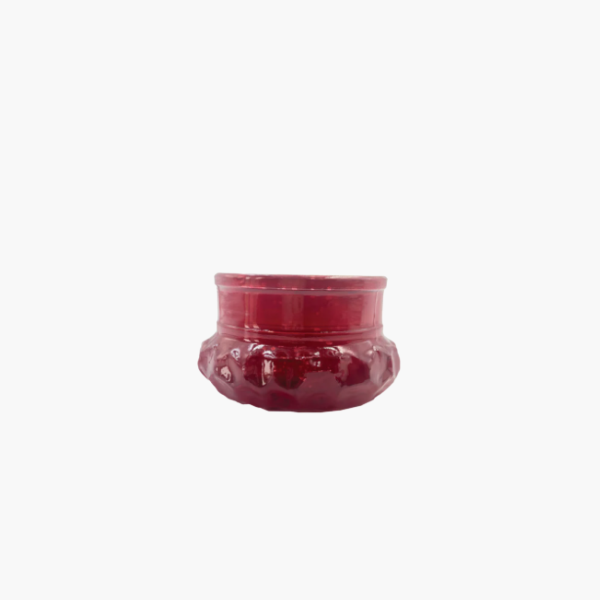 Red Embossed Mercury Glass Votive Holder