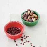 Red Hobnail Rim Bowl
