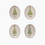 Oval Dish with Christmas Tree