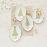 Oval Dish with Christmas Tree