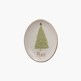 Oval Dish with Christmas Tree