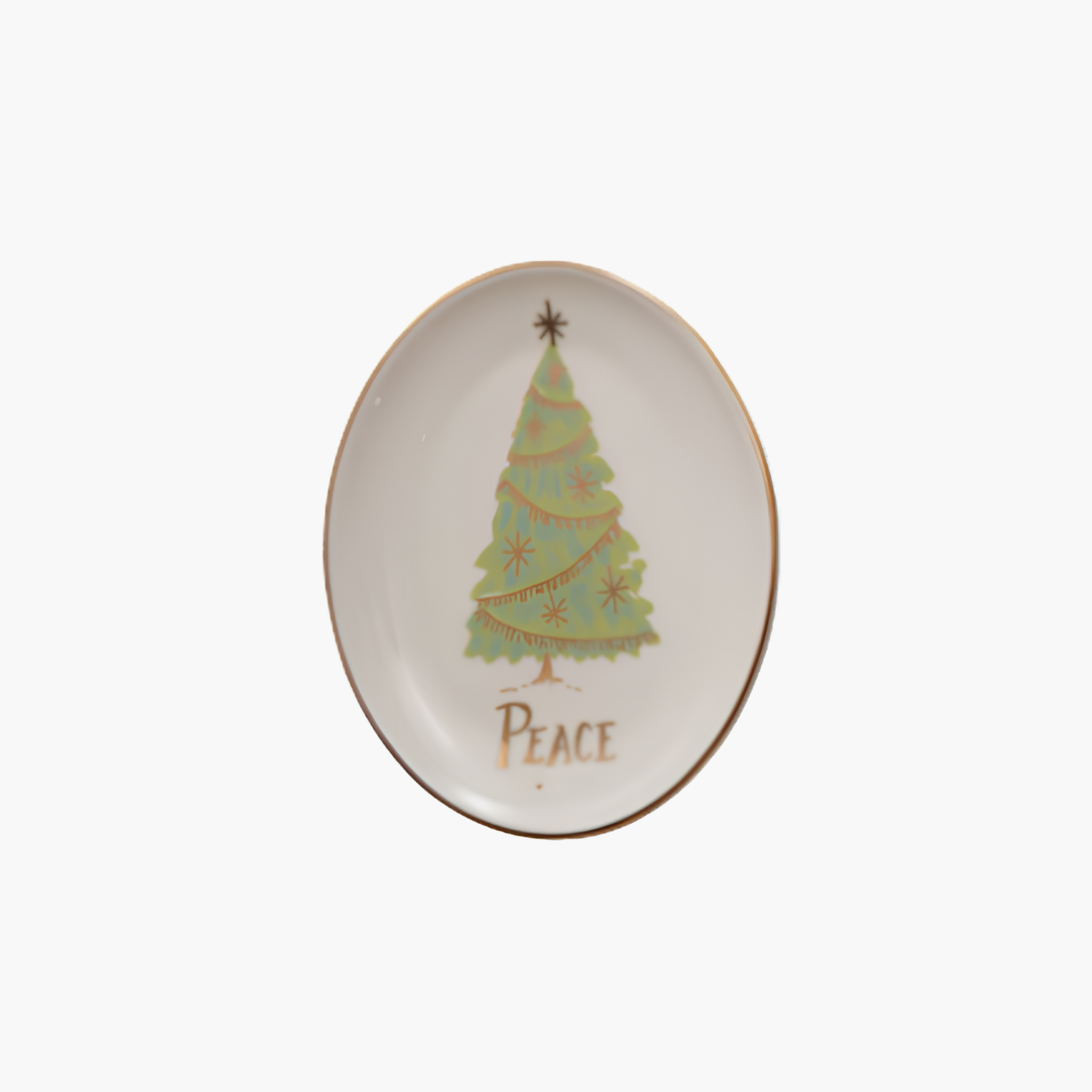 Oval Dish with Christmas Tree