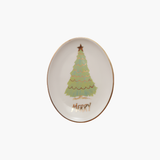 Oval Dish with Christmas Tree