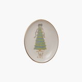 Oval Dish with Christmas Tree