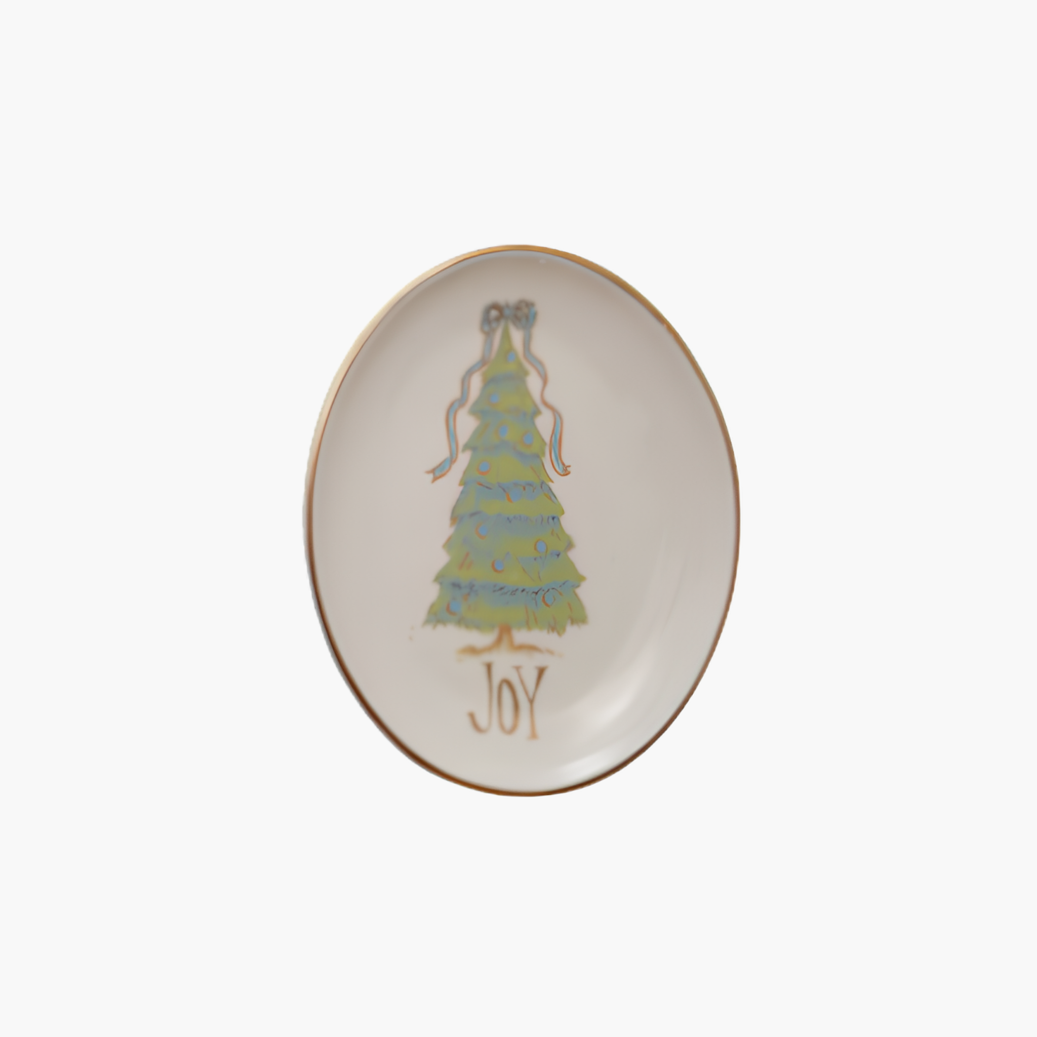 Oval Dish with Christmas Tree