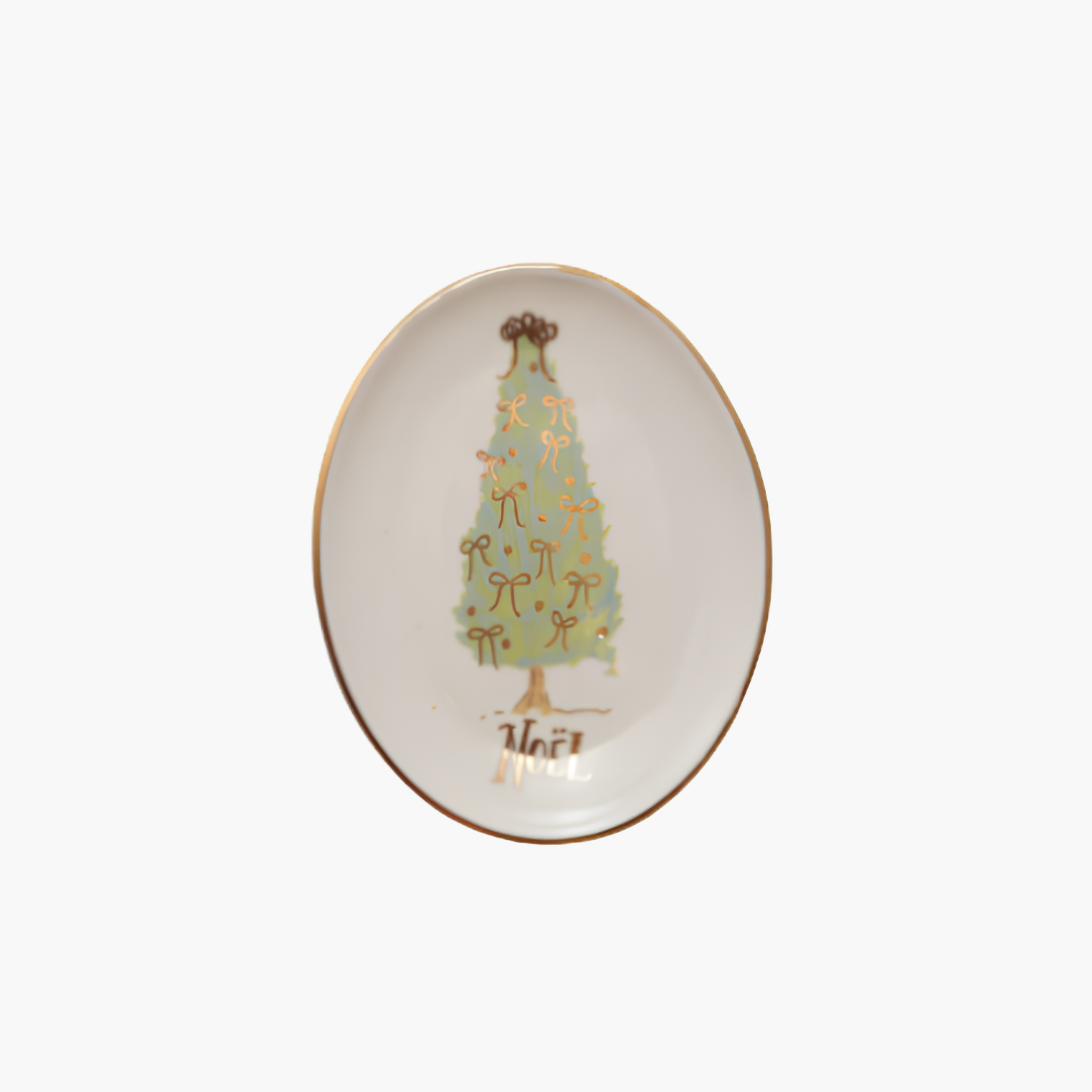 Oval Dish with Christmas Tree