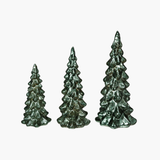 Green Mercury Glass LED Tree