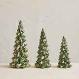 Green Mercury Glass LED Tree
