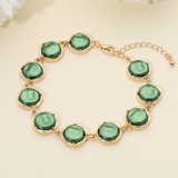 Green + Gold Pearl Bracelet