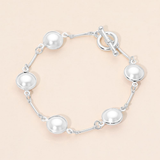 Pearl + Silver Link Bracelet