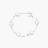 Pearl + Silver Link Bracelet