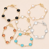 Pearl + Silver Link Bracelet