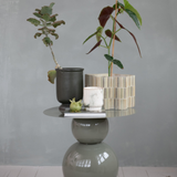 Green + White Glazed Planter