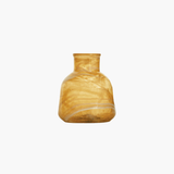 Recycled Glass Vases, Marbled Amber Color, Set of 3