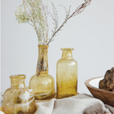 Recycled Glass Vases, Marbled Amber Color, Set of 3