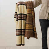 Striped Faux Sherpa Throw