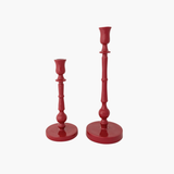 Red Enameled Taper Holders