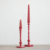 Red Enameled Taper Holders