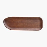 Organic Shaped Mango Wood Footed Tray