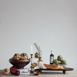 Organic Shaped Mango Wood Footed Tray