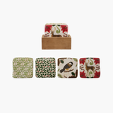 Holiday Coasters in Wood Box