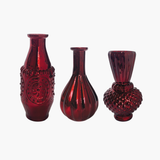 Hourglass Shaped Red Mercury Glass Vase