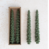 10" Green Xmas Tree Shaped Taper