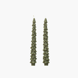 10" Green Xmas Tree Shaped Taper