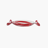 Striped Glass Candy Shaped Dish