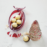 Striped Glass Candy Shaped Dish