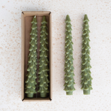 10" Light Green Xmas Tree Shaped Taper