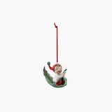Vintage Elf on Leaf Ornament