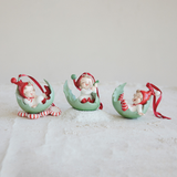 Vintage Elf on Leaf Ornament