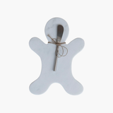 Marble Gingerbread Shaped Cheese/Serving Board with Canape Knife