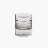 Wheat Etched Low Ball Drinking Glass