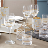 Wheat Etched Low Ball Drinking Glass
