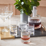 Wheat Etched Low Ball Drinking Glass