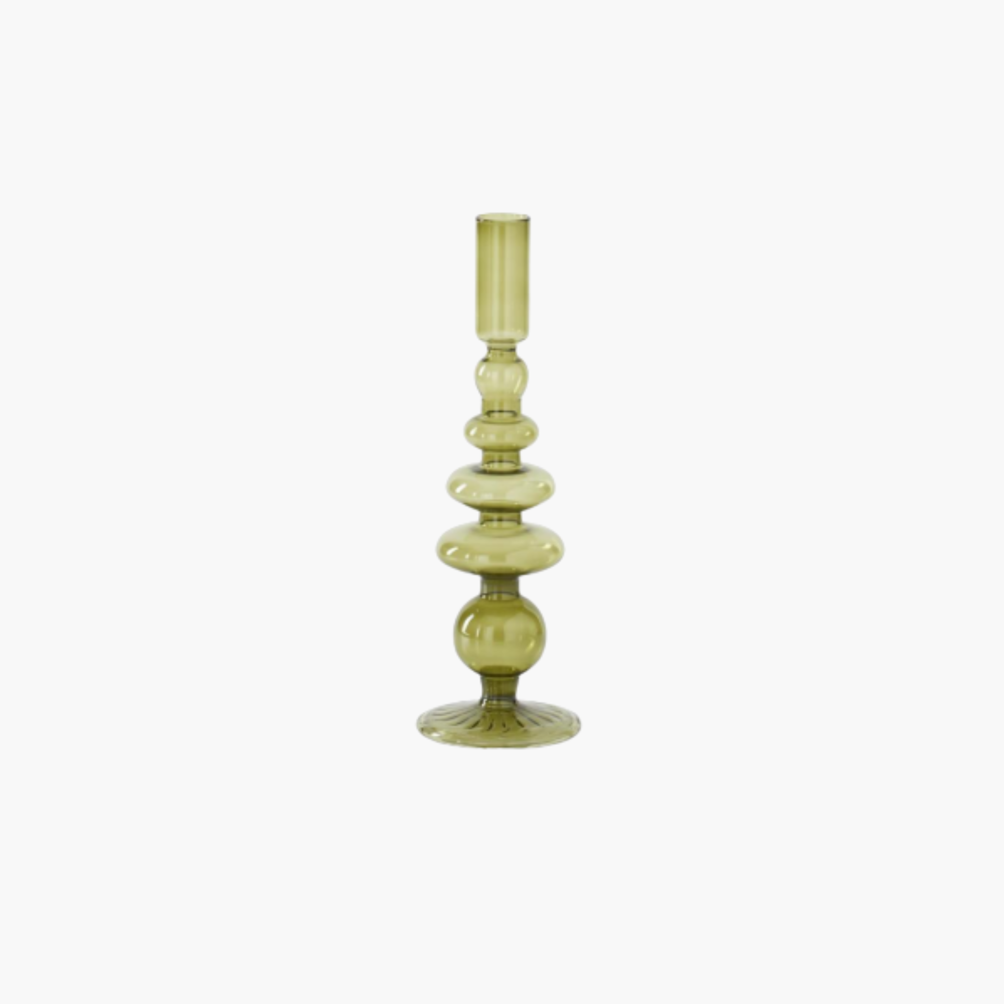 Green Glass Modern Taper Candleholders