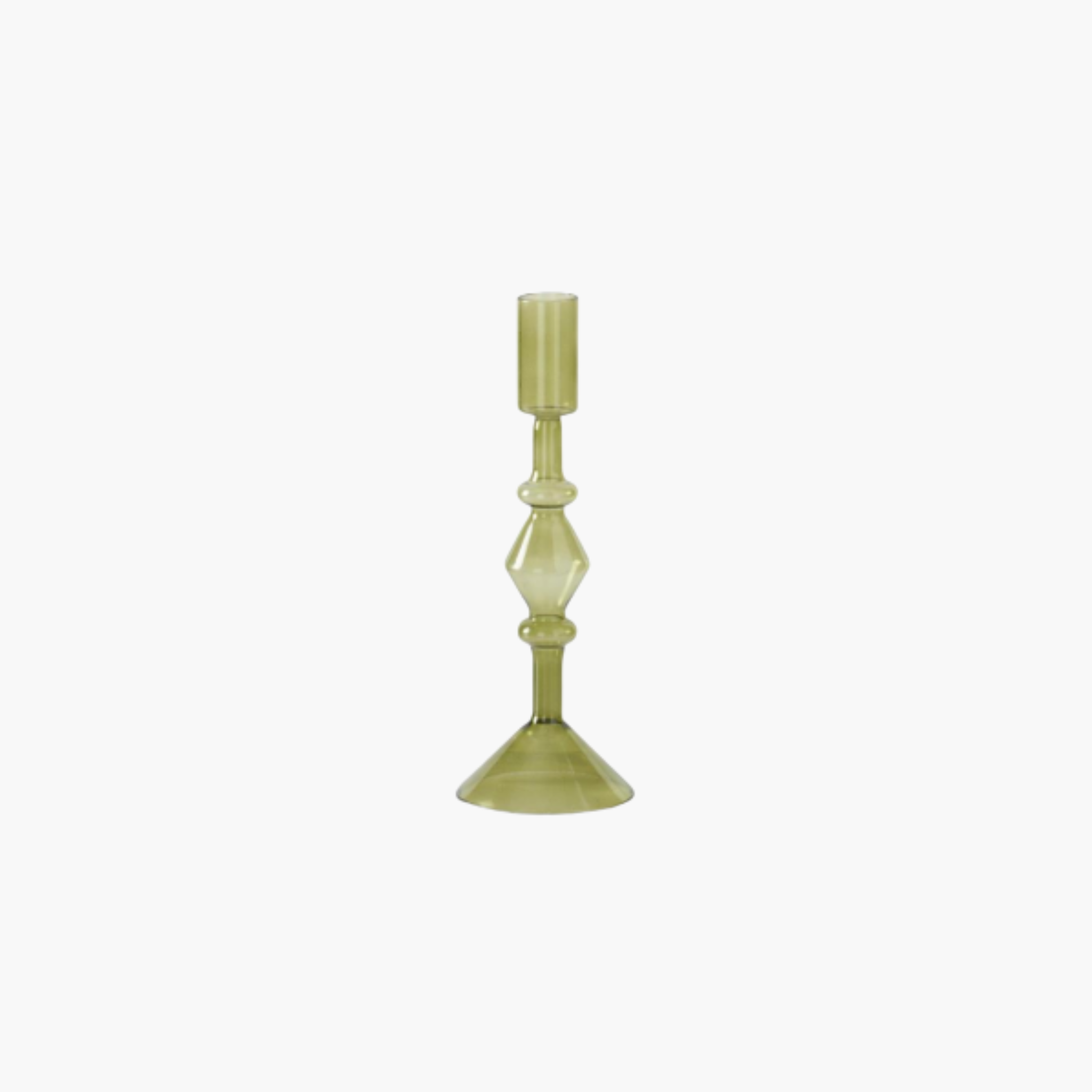 Green Glass Modern Taper Candleholders