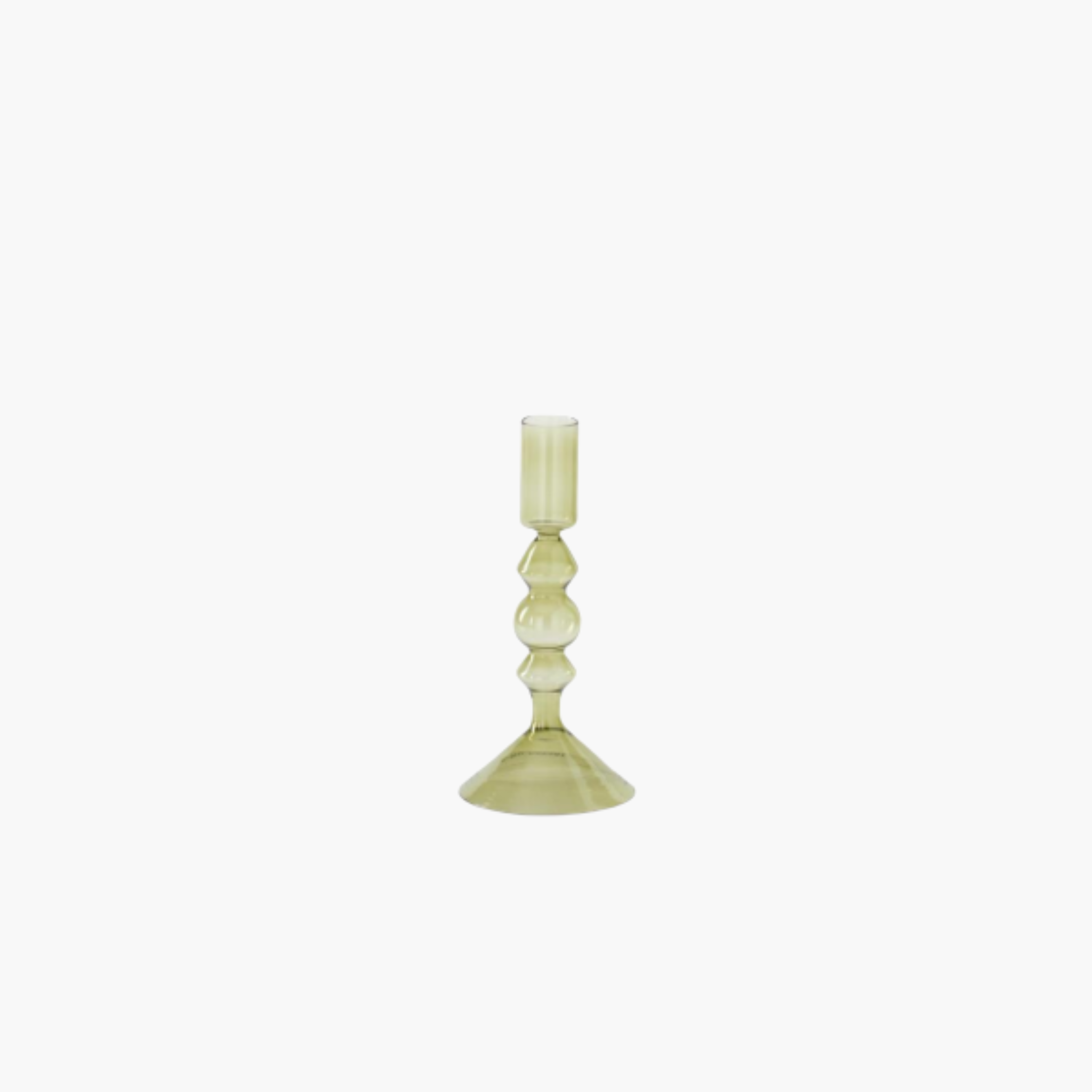 Green Glass Modern Taper Candleholders