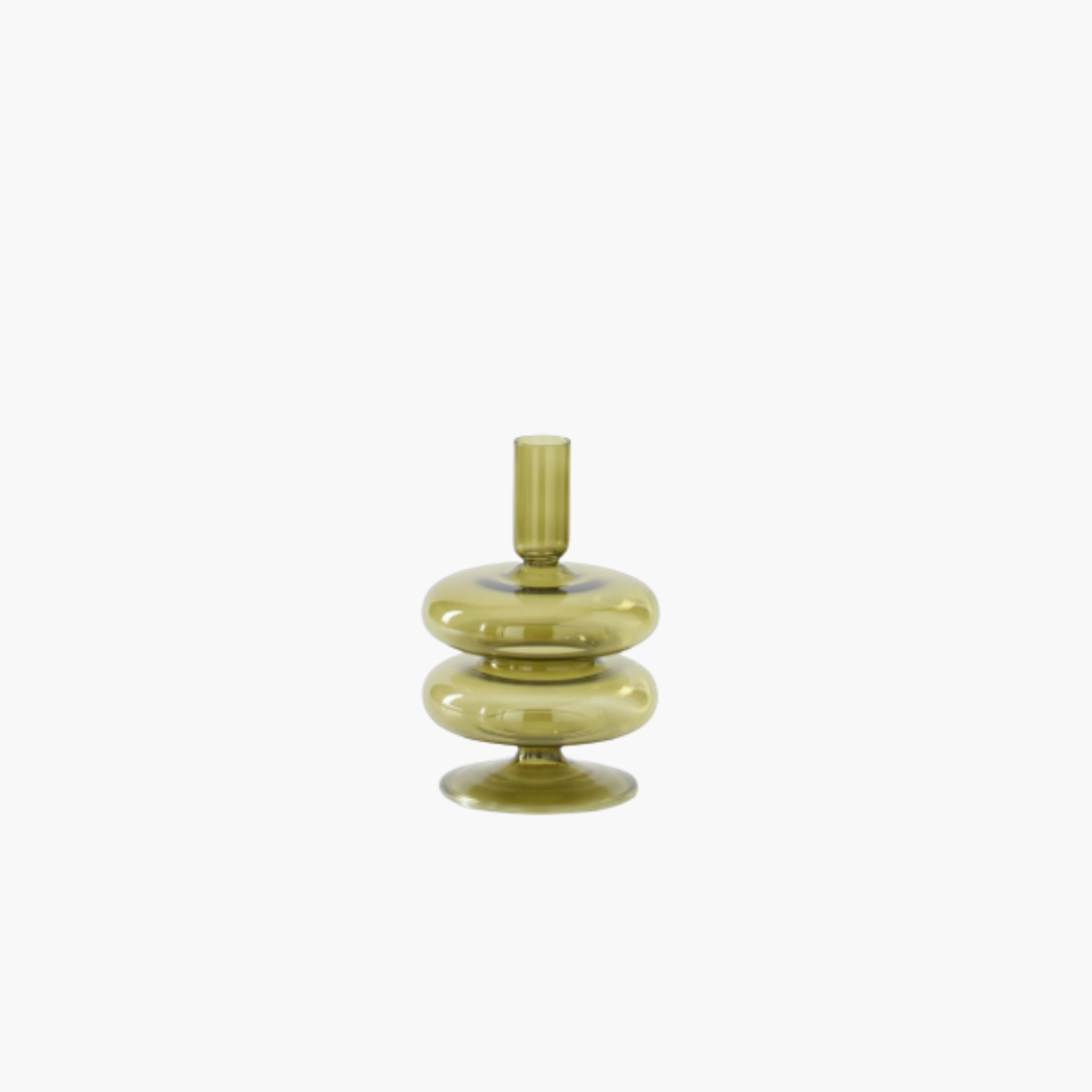 Green Glass Modern Taper Candleholders