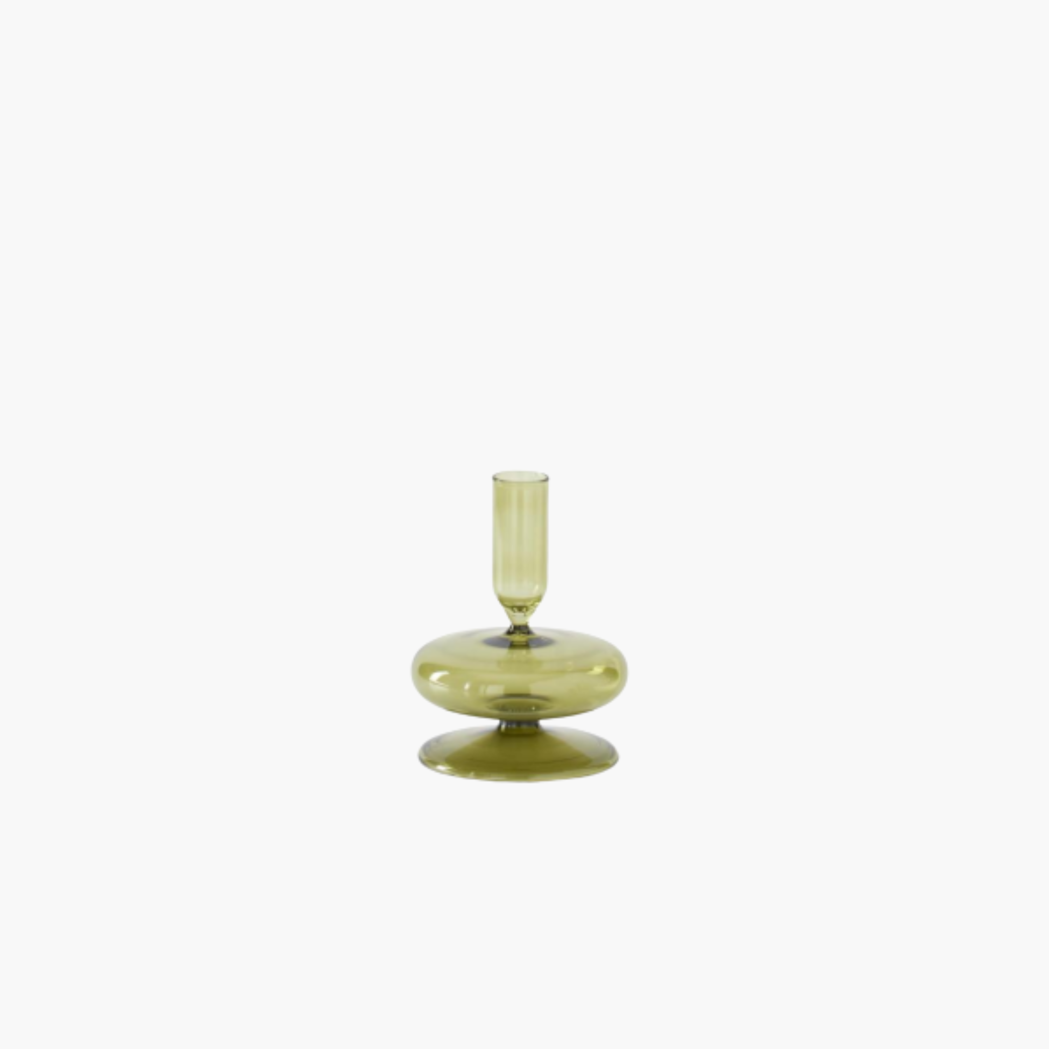 Green Glass Modern Taper Candleholders
