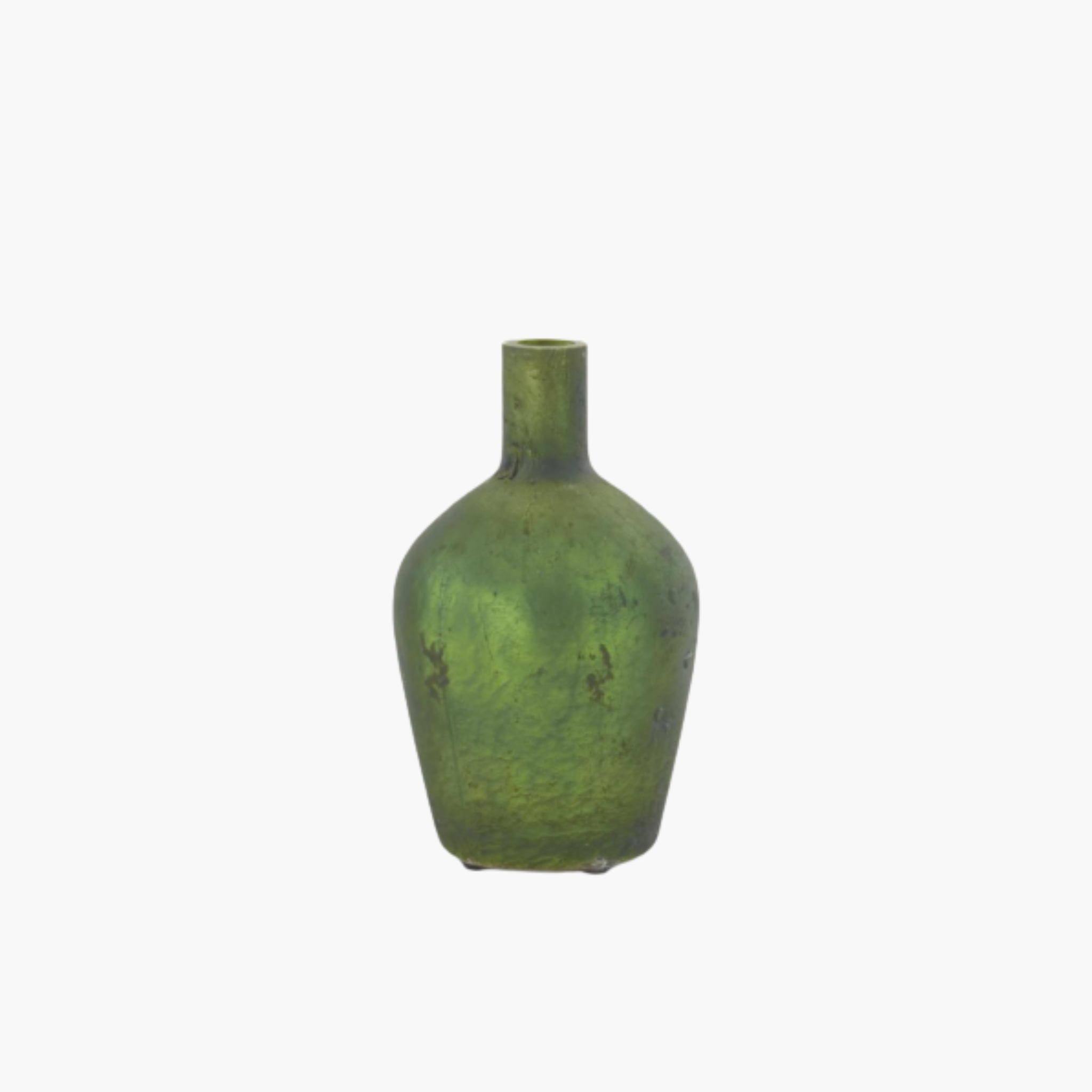 Antique Green Matte Glass Vases