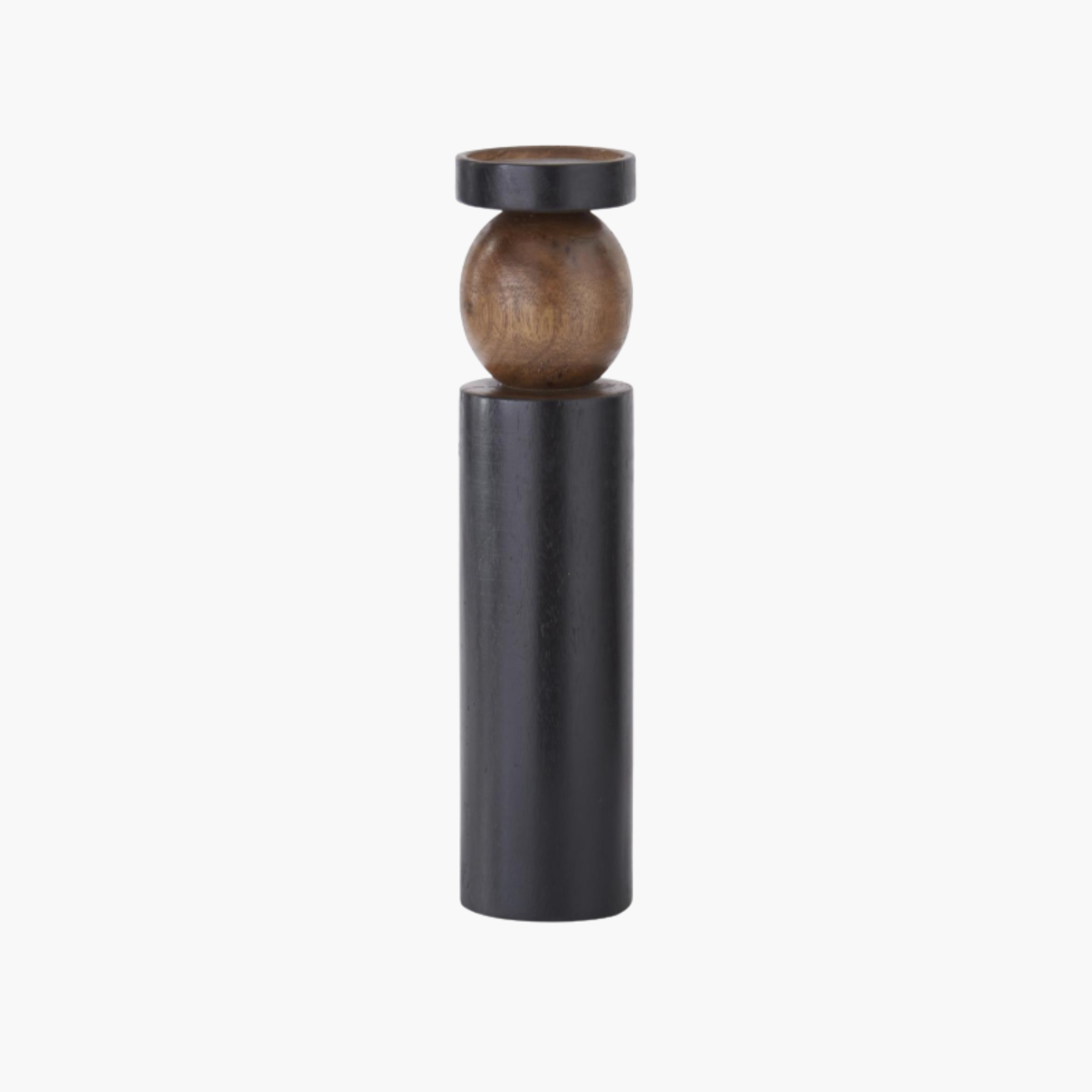 Black + Brown Ball Candleholders