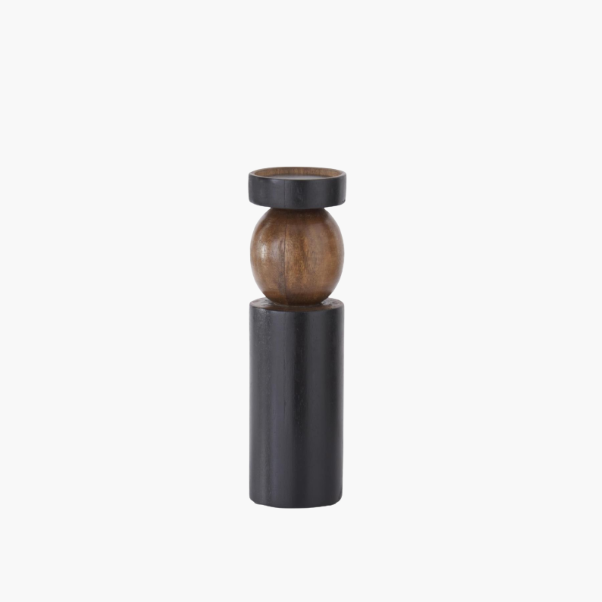 Black + Brown Ball Candleholders