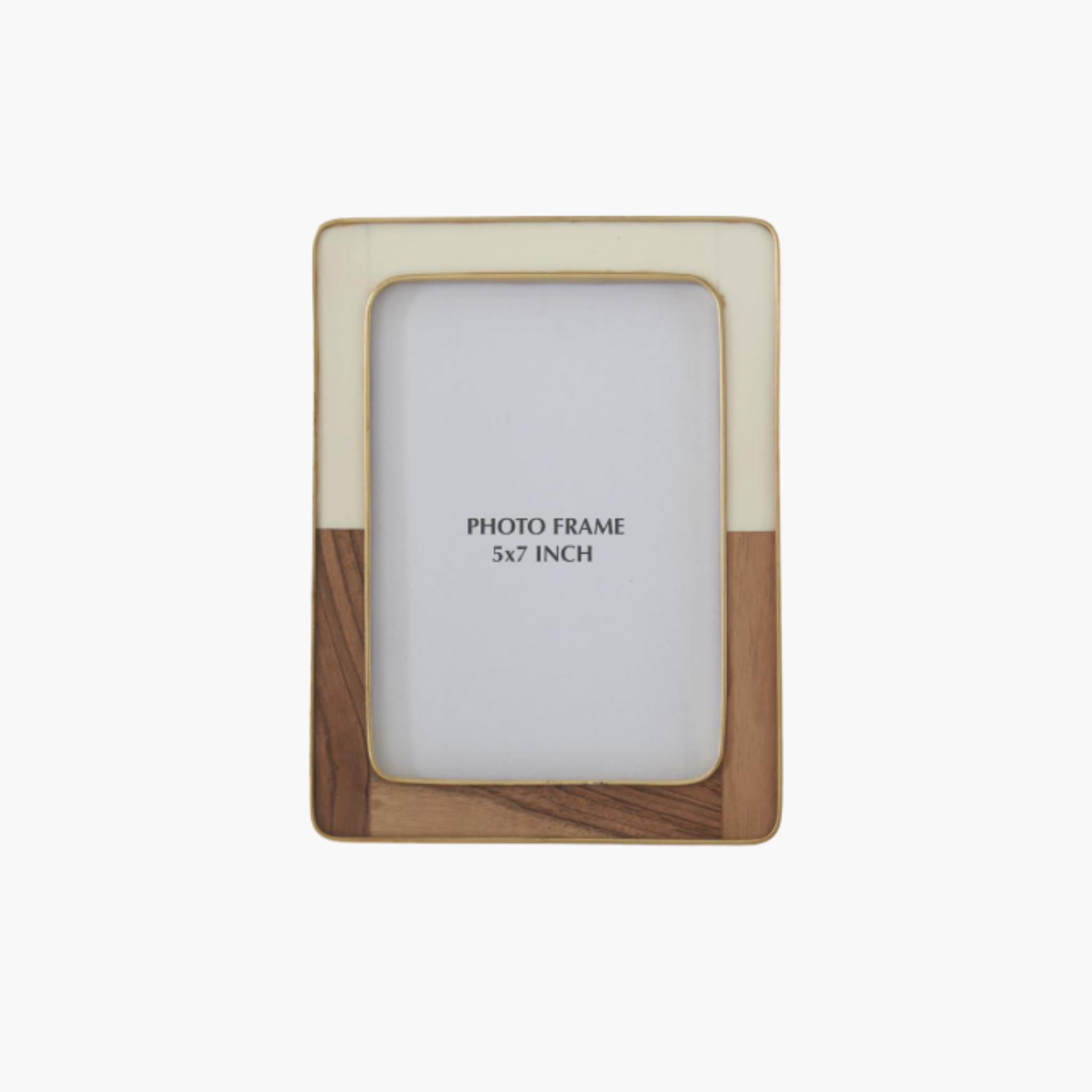 Cream & Teak Wood Tile Photo Frame