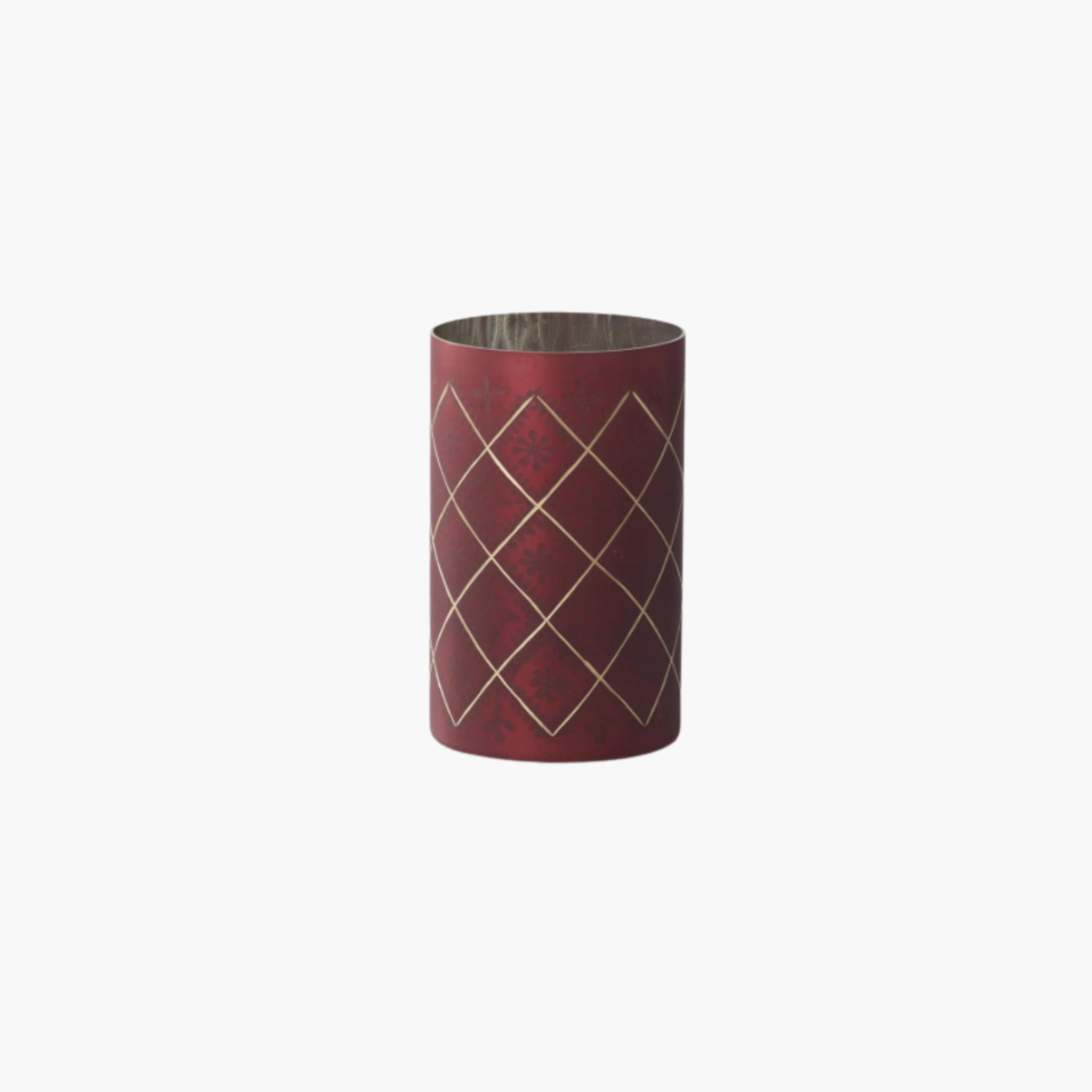 Red w/Gold Etched Glass Hurricanes